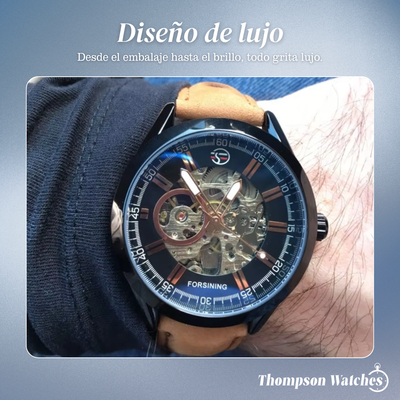 Felipe | Reloj de piel con esqueleto para hombre | 42 mm