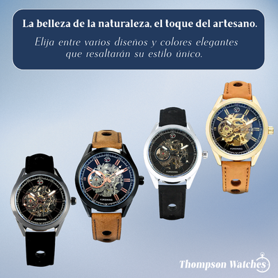 Felipe | Reloj de piel con esqueleto para hombre | 42 mm