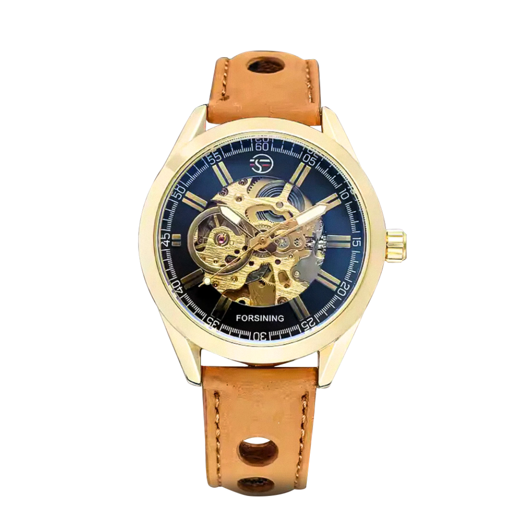 Felipe | Reloj de piel con esqueleto para hombre | 42 mm