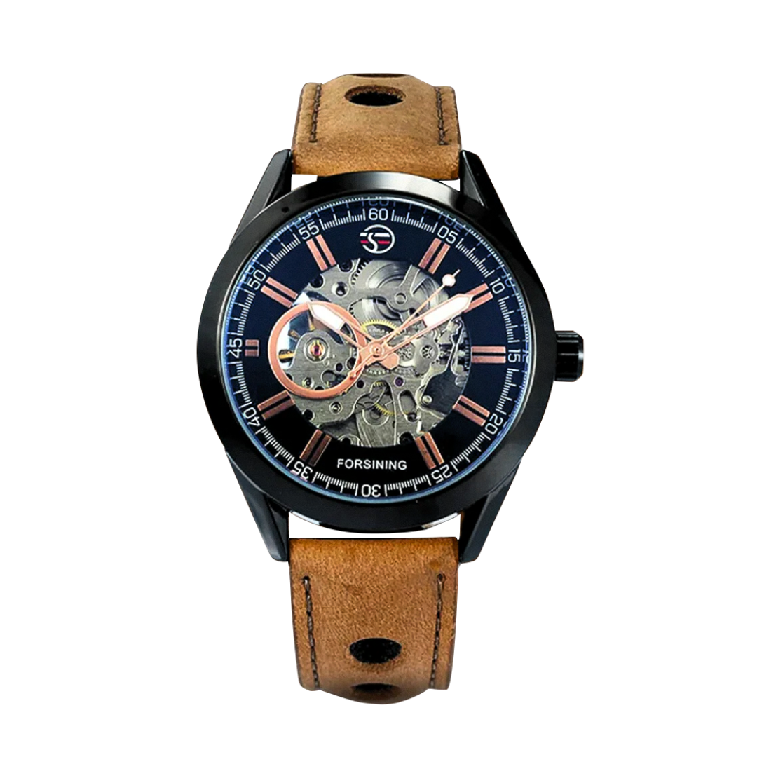 Felipe | Reloj de piel con esqueleto para hombre | 42 mm