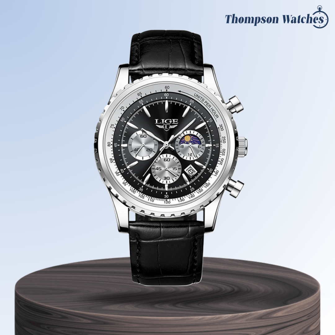 Leo | Elegante reloj cronógrafo con fase lunar | 46 mm