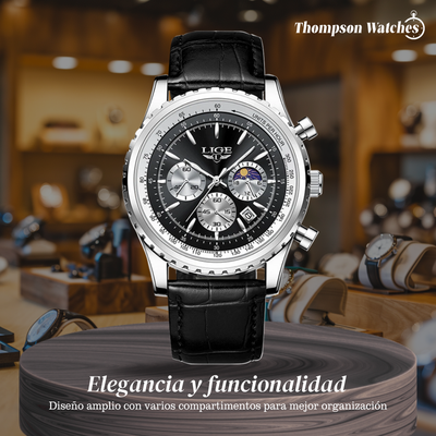 Leo | Elegante reloj cronógrafo con fase lunar | 46 mm