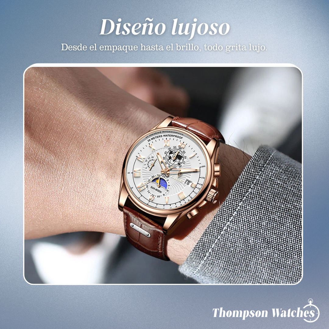 Reloj de pulsera de lujo moderno y delgado Xavier | Cuarzo de 40 mm