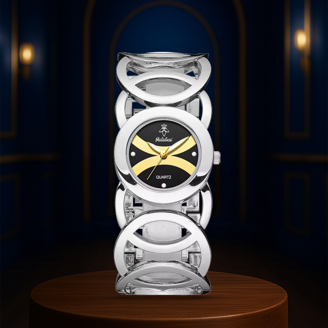 Relojes de pulsera con brazalete de círculos entrelazados con estilo Deborah | 30 mm