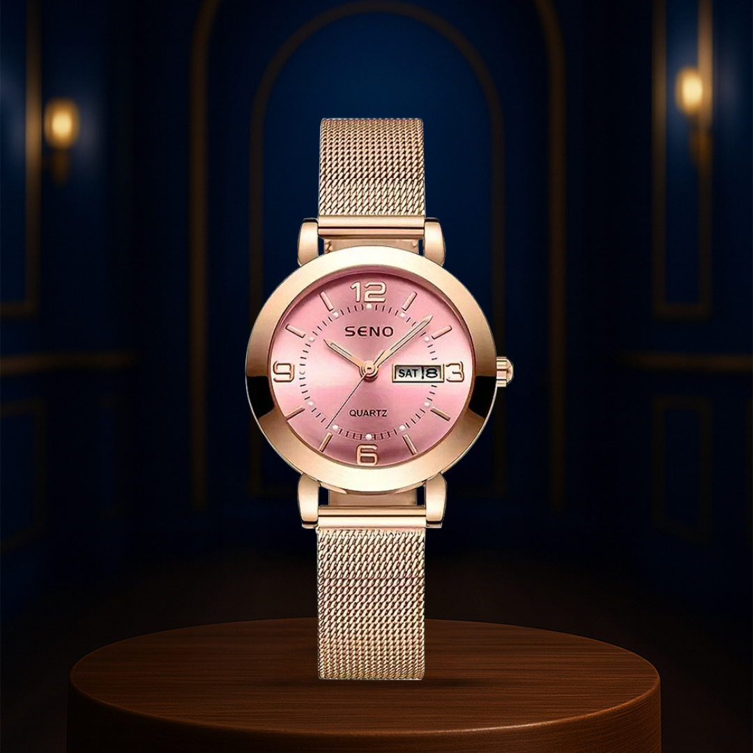 Reloj para mujer Elizabeth con correa de malla sofisticada de 28 mm