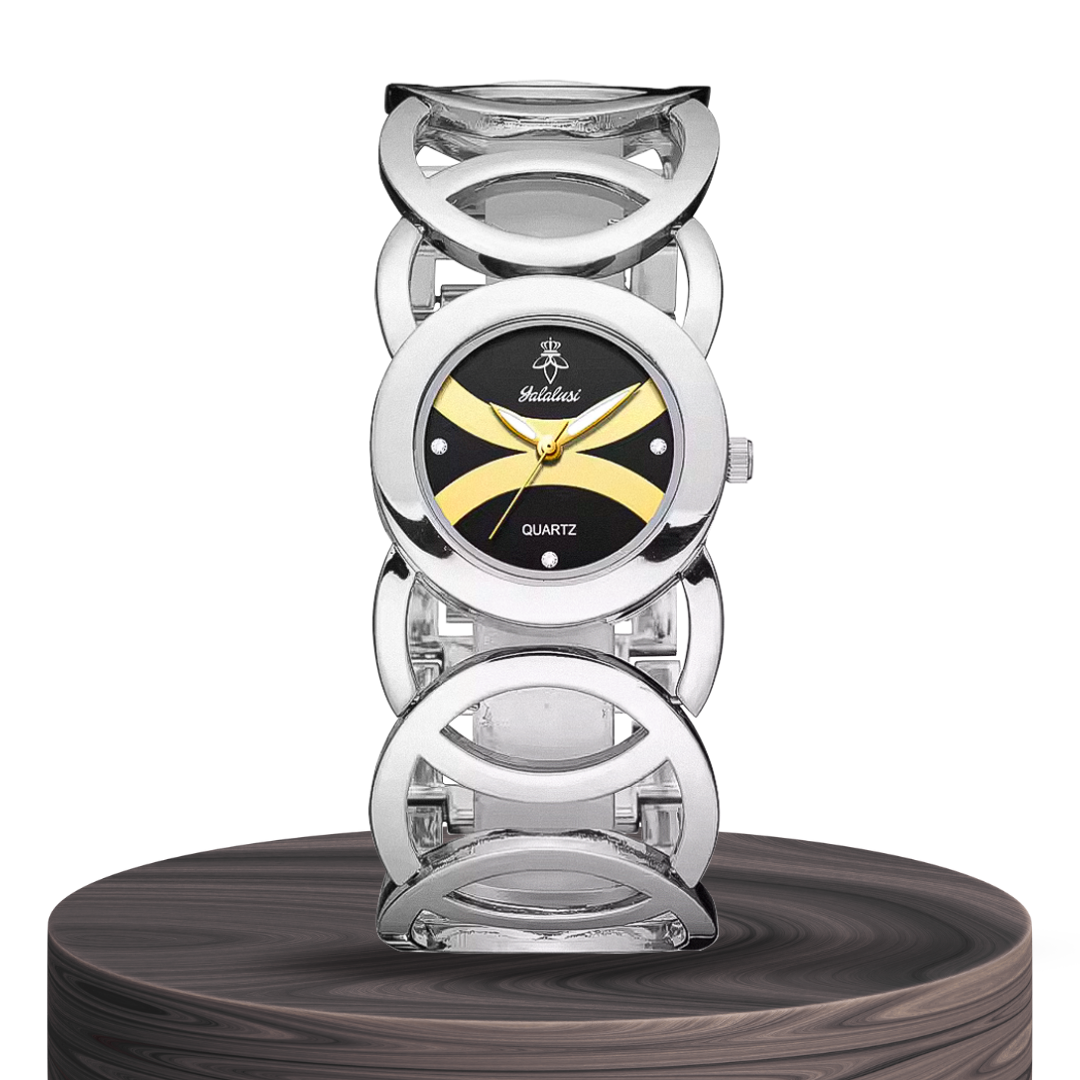 Relojes de pulsera con brazalete de círculos entrelazados con estilo Deborah | 30 mm