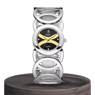 Relojes de pulsera con brazalete de círculos entrelazados con estilo Deborah | 30 mm