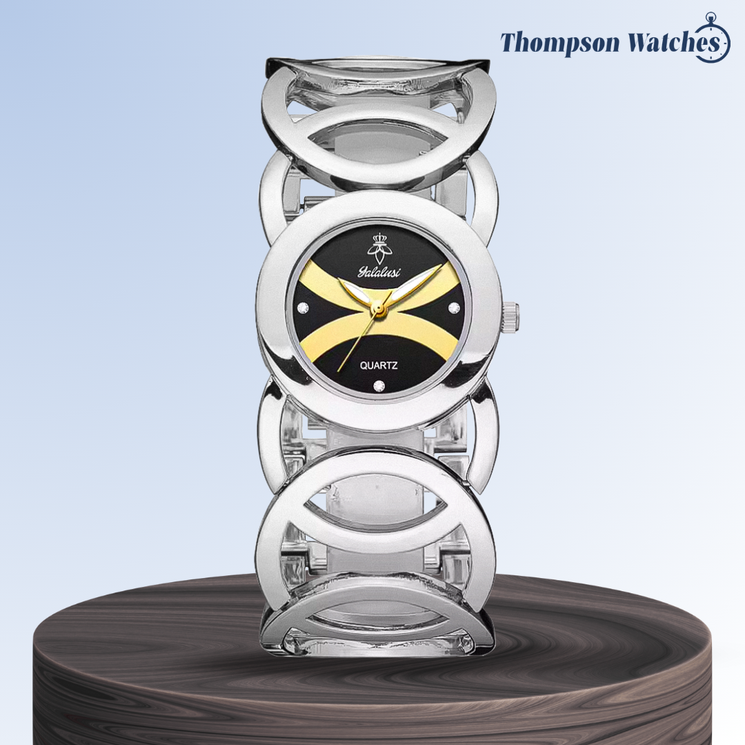 Relojes de pulsera con brazalete de círculos entrelazados con estilo Deborah | 30 mm