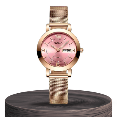 Reloj para mujer Elizabeth con correa de malla sofisticada de 28 mm