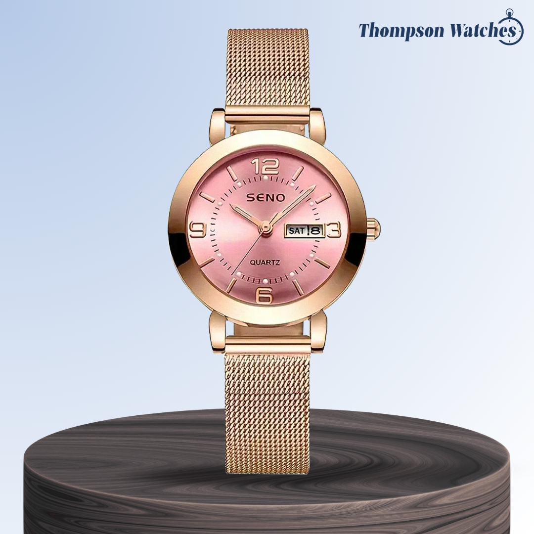 Reloj para mujer Elizabeth con correa de malla sofisticada de 28 mm