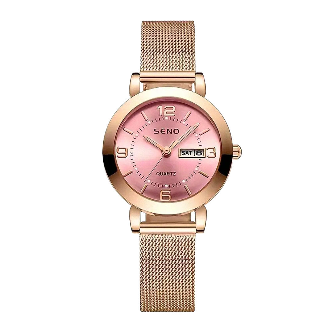Reloj para mujer Elizabeth con correa de malla sofisticada de 28 mm