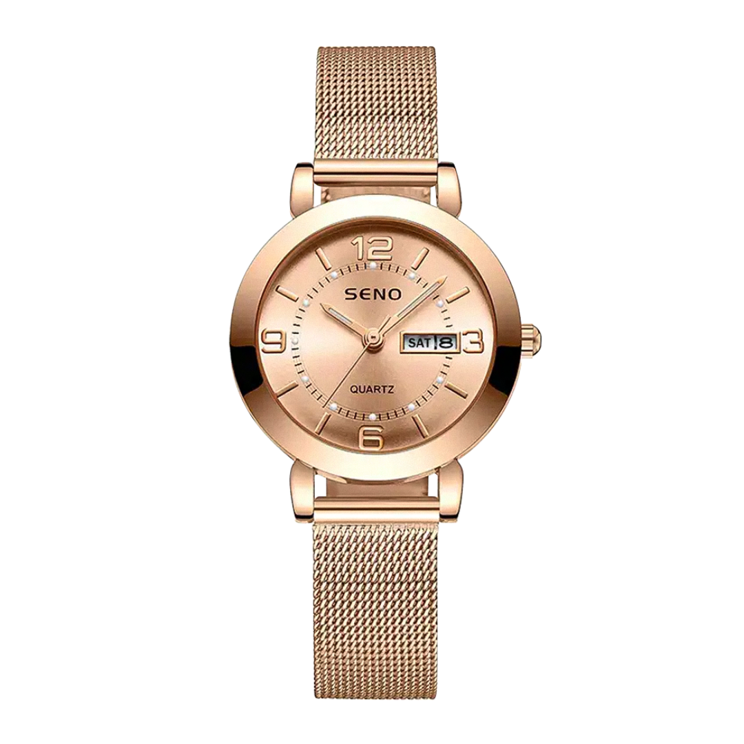 Reloj para mujer Elizabeth con correa de malla sofisticada de 28 mm