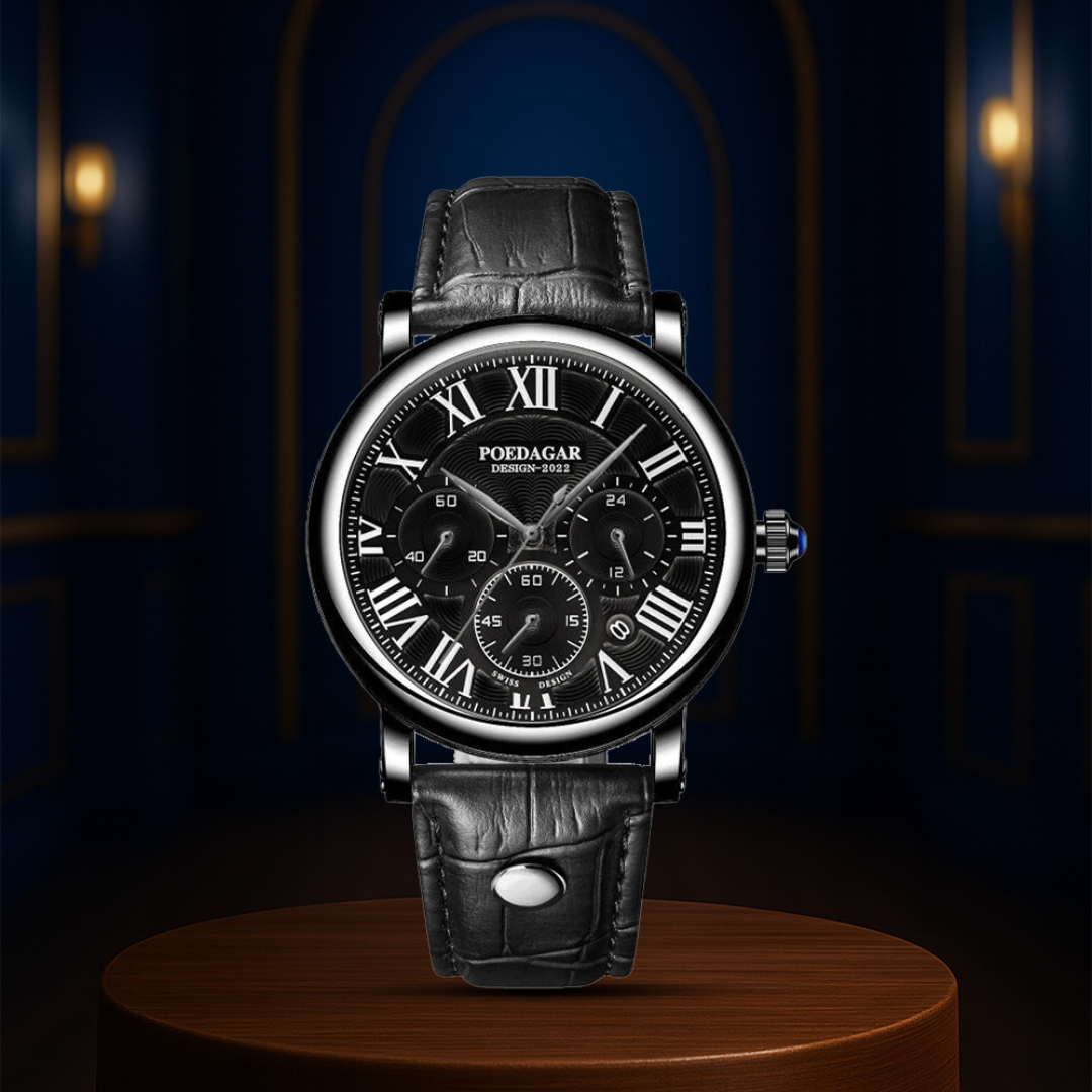 Reloj Cronógrafo de Cuero con Precisión en Tiempo Lucas | 40 mm