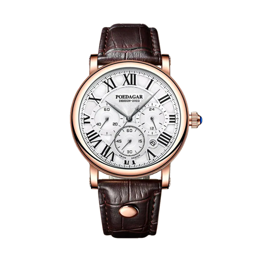 Reloj Cronógrafo de Cuero con Precisión en Tiempo Lucas | 40 mm