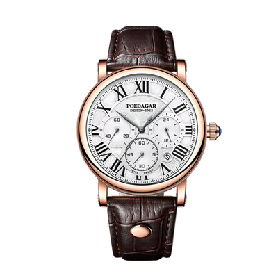 Reloj Cronógrafo de Cuero con Precisión en Tiempo Lucas | 40 mm