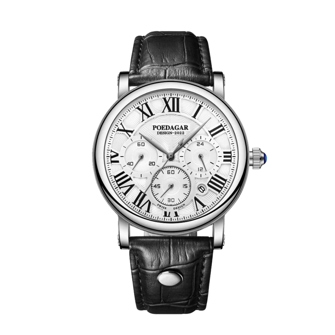 Reloj Cronógrafo de Cuero con Precisión en Tiempo Lucas | 40 mm