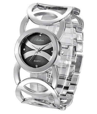 Relojes de pulsera con brazalete de círculos entrelazados con estilo Deborah | 30 mm